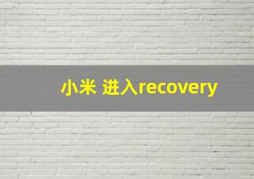 小米 进入recovery